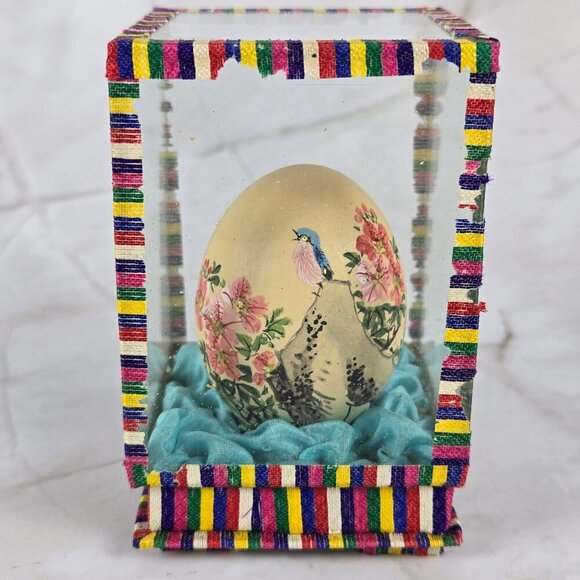 Set of 3 Handpainted Eggs in Individual Boxes Asian Design Hand Painted Vintage - Picture 8 of 16